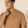 imageAmazon Essentials Mens RelaxedFit Heavyweight Cotton Pocket TShirtDark Tan