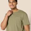 imageAmazon Essentials Mens RelaxedFit Heavyweight Cotton Pocket TShirtLight Olive