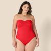 imageAmazon Essentials Womens Bandeau One Piece SwimsuitBright Poppy Red