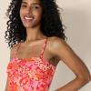 imageAmazon Essentials Womens Bandeau One Piece SwimsuitBright Red Multi Folk Floral