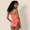 imageAmazon Essentials Womens Bandeau One Piece SwimsuitBright Red Multi Folk Floral