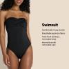 imageAmazon Essentials Womens Bandeau One Piece SwimsuitWashed Black