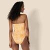 imageAmazon Essentials Womens Bandeau One Piece SwimsuitYellow Multi Folk Floral