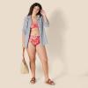 imageAmazon Essentials Womens High Waist High Leg Bikini BottomBright Red Multi Folk Floral