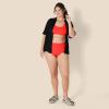 imageAmazon Essentials Womens High Waist Swim Bottom Available in Plus SizeBright Poppy Red