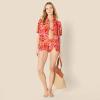 imageAmazon Essentials Womens High Waist Swim Bottom Available in Plus SizeBright Red Multi Folk Floral