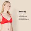 imageAmazon Essentials Womens LightSupport Classic Bikini Swimsuit TopBright Poppy Red