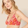 imageAmazon Essentials Womens LightSupport Classic Bikini Swimsuit TopBright Red Multi Folk Floral