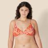 imageAmazon Essentials Womens LightSupport Classic Bikini Swimsuit TopBright Red Multi Folk Floral