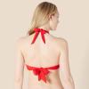 imageAmazon Essentials Womens LightSupport Tie Halter Bikini Swimsuit Top Available in Plus SizeBright Poppy Red
