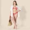 imageAmazon Essentials Womens Triangle Bikini TopBright Red Multi Folk Floral
