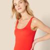 imageAmazon Essentials womens Womens Onepiece Coverage Swimsuit Available in Plus SizeBright Poppy Red