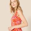 imageAmazon Essentials womens Womens Onepiece Coverage Swimsuit Available in Plus SizeBright Red Multi Folk Floral