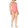 imageAmazon Essentials womens Womens Onepiece Coverage Swimsuit Available in Plus SizeSalmon Pink