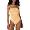 imageAmazon Essentials Womens Bandeau One Piece SwimsuitYellow Multi Folk Floral