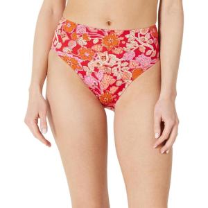imageAmazon Essentials Womens High Waist High Leg Bikini BottomBright Red Multi Folk Floral