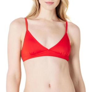 imageAmazon Essentials Womens LightSupport Classic Bikini Swimsuit TopBright Poppy Red