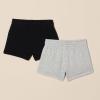 imageAmazon Essentials Girls and Toddlers SweatShorts Pack of 2BlackLight Grey Heather