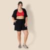 imageAmazon Essentials Womens Scoop Neck Swim Crop TopBright Poppy Red