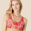 imageAmazon Essentials Womens Scoop Neck Swim Crop TopBright Red Multi Folk Floral