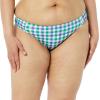 imageAmazon Essentials Womens Side Tab Bikini Swimsuit BottomBlue Green Gingham