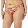 imageAmazon Essentials Womens Side Tab Bikini Swimsuit BottomBrown Pink Floral