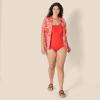 imageAmazon Essentials Womens Thin Strap onePiece SwimsuitBright Poppy Red