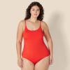 imageAmazon Essentials Womens Thin Strap onePiece SwimsuitBright Poppy Red