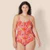 imageAmazon Essentials Womens Thin Strap onePiece SwimsuitBright Red Multi Folk Floral