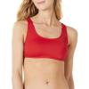 imageAmazon Essentials Womens Scoop Neck Swim Crop TopBright Poppy Red