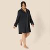 imageAmazon Essentials Womens Satin ButtonDown Sleepwear NightshirtBlack