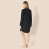 imageAmazon Essentials Womens Satin ButtonDown Sleepwear NightshirtBlack