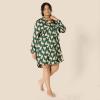 imageAmazon Essentials Womens Satin ButtonDown Sleepwear NightshirtDark Green Beige Zebras