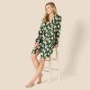 imageAmazon Essentials Womens Satin ButtonDown Sleepwear NightshirtDark Green Beige Zebras