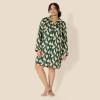 imageAmazon Essentials Womens Satin ButtonDown Sleepwear NightshirtDark Green Beige Zebras