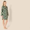 imageAmazon Essentials Womens Satin ButtonDown Sleepwear NightshirtDark Green Beige Zebras