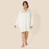 imageAmazon Essentials Womens Satin ButtonDown Sleepwear NightshirtIvory