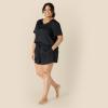 imageAmazon Essentials Womens Satin Short Sleeve VNeck TShirt and Short Sleepwear SetBlack