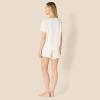 imageAmazon Essentials Womens Satin Short Sleeve VNeck TShirt and Short Sleepwear SetIvory