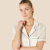 imageAmazon Essentials Womens Satin Sleeve ButtonDown Top and Short Sleepwear SetIvory