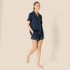 imageAmazon Essentials Womens Satin Sleeve ButtonDown Top and Short Sleepwear SetNavy