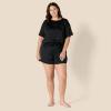 imageAmazon Essentials Womens Satin Sleeve TShirt and Short Sleepwear SetBlack