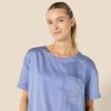 imageAmazon Essentials Womens Satin Sleeve TShirt and Short Sleepwear SetDusty Blue
