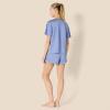 imageAmazon Essentials Womens Satin Sleeve TShirt and Short Sleepwear SetDusty Blue