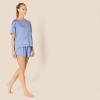 imageAmazon Essentials Womens Satin Sleeve TShirt and Short Sleepwear SetDusty Blue