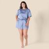 imageAmazon Essentials Womens Satin Sleeve TShirt and Short Sleepwear SetDusty Blue