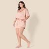 imageAmazon Essentials Womens Satin Sleeve TShirt and Short Sleepwear SetDusty Rose