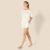 imageAmazon Essentials Womens Satin Sleeve TShirt and Short Sleepwear SetIvory