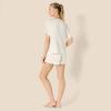 imageAmazon Essentials Womens Satin Sleeve TShirt and Short Sleepwear SetIvory
