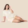 imageAmazon Essentials Womens Satin Sleeve TShirt and Short Sleepwear SetIvory